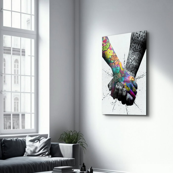 Wallity OGLS-8079 Pintura Decorativa de Vidrio Templado Multicolor 46 x 72 cm